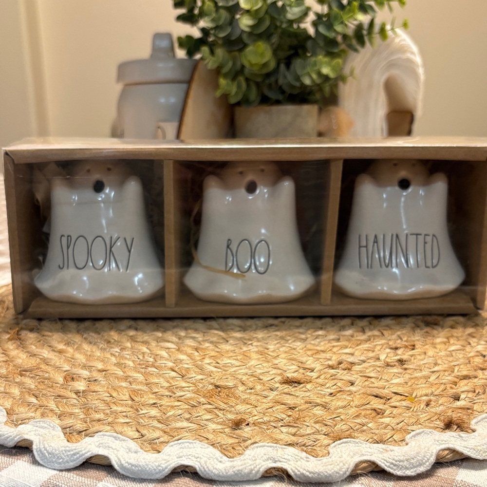 Rae Dunn White Ghost Figurines - Spooky, Boo, Haunted